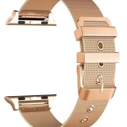 WEI INTERNATIONAL Stainless Steel Metal Buckle Mesh Watch Band Compatible with Apple Watch Bands 42mm 44mm 45mm 49mm, Women Men Replacement Strap for iWatch Ultra Series SE2 8 7 6 5 4 3 2 1 SE Smart Watch Strap-25