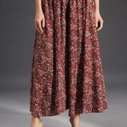 Women Flared Maroon Viscose Rayon Trousers-image-73