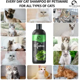 petsware 5 in 1 Cat Shampoo with Conditioner for Persian Cat,Kitten & for All Cat Types Anti-fungal, Anti-itching, Flea and Tick, Conditioning, Anti-Bacterial, Anti-microbial Neem Cat Shampoo image 3