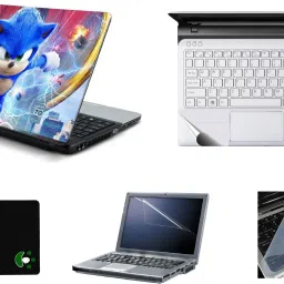 Mitram 5in1 Laptop Accessories Combo 15.6 Inch Sonic Cartoon laptop Skins Stickers, Screen Guard, Key Guard, Mouse Pad and Palmrest Skin for HP-DELL-Lenovo-Asus-Acer Laptops || Notebooks Combo Set-image-50
