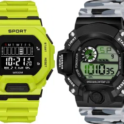 Men's Sport Digital Watch with LED Display & Chronograph Digital Watch - For Men 2_DW1-Blk-Ylw & DW2-Blk-Wht-image-87