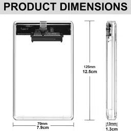 VOOCME Type C to SATA III External HDD Case 2.5'' Hard Drive Enclosure 6 Gbps USB 3.1, 2.5 inch USB-15