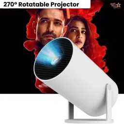 CLAIRBELL Smart Projector for Home 4K Support Rotabable Design withApp Netflix,YouTubeM257 (4500 lm / 1 Speaker / Wireless / Remote Controller) Portable Projector-4