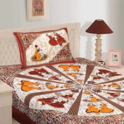 144 TC Cotton Single Jaipuri Prints Flat Bedsheet-image-30