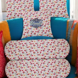 2 Bolster 3 Cushion Microfibre Floral Bolster Pack of 5-70