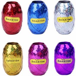 Balloon Ribbon Roll Gifts Crafts Foil Curling for Wedding, Birthday Gift METALLIC CURLING RIBBON (Glitter Shine) 6 Pcs/Lot 5mm x 10M-image-34