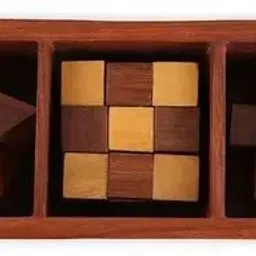 scifi TRIO Wooden 3d Puzzles Game 3-in-1 Soma Cube + Interlocking Block + Snake Cube image 4