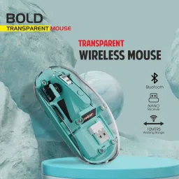 zebion BOLD Transparent Wireless and Bluetooth Rechargeable Wireless Ambidextrous Optical Mouse with Bluetooth image 2