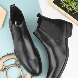 Killer Men Black Faux Leather Casual Chelsea Boots Boots For Men-image-12