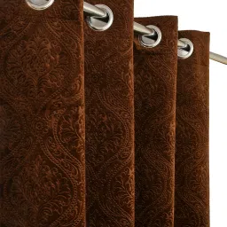 214 cm (7 ft) Velvet Room Darkening Door Curtain Single Curtain-image-69
