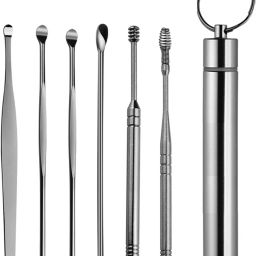 Stainless Steel Tool kit With Ear Pick Ear Wax Collector Spiral Ears Curette-image-33