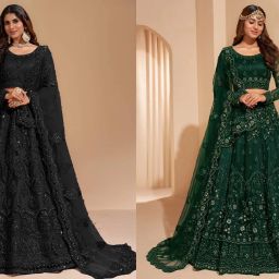 Embroidered, Embellished Semi Stitched Lehenga Choli-image-101