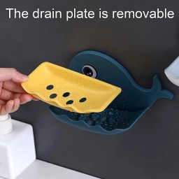 Fish Shape Cute Adhesive Waterproof Wall Mounted Soap Dish(PACK OF 4)-image-64