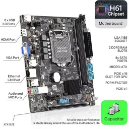 LAVYA I5 intel core i5 (8 GB RAM/ON BORD Graphics/500 GB Hard Disk/128 GB SSD Capacity/Windows 10 Pro (64-bit)/0.512 GB Graphics Memory) Mini Tower with MS Office image 3