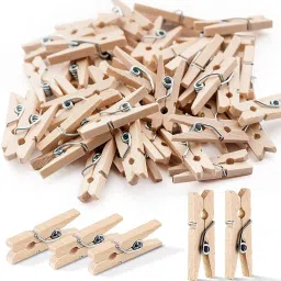 10 Pc Premium quality wooden clips for photos, wooden clips for clothes, Wooden, Stainless Steel Cloth Clips-image-33