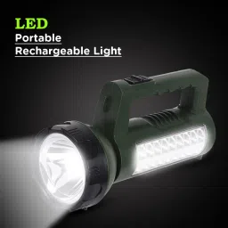 crentila Rechargeable LED Search Long Range Torch Light with Blinker + Side Home Tube 8 hrs Torch Emergency Light image 2