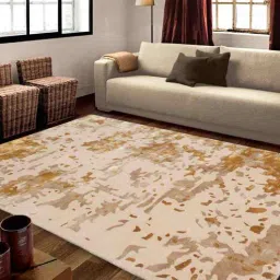 Buy Beige Wool and Viscose Abstract 4 x 6 Feet Hand Tufted Carpet by Joyrugs by littlelooms-picture-7