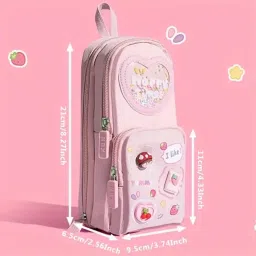 radhey preet Large-Capacity School Bag-Shaped Pencil Case-Durable, Dirt-Resistant, Washable & Portable Stationery Organizer Dirt resistant,Washable&Stationery Organizer RP745 Art Artificial Leather Pencil Box image 3