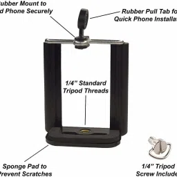 Moiz Camera Stand Clip Bracket Holder Tripod Monopod Holder Clip (Set of 2) Flash Shoe Adapter image 3