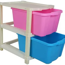 2 Compartment Plastic Drawer For Bed room and other Plastic Wall Shelf-image-64