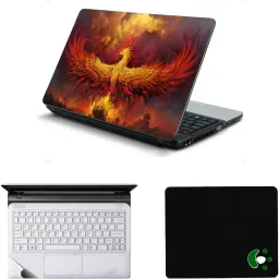 Mitram Laptop Accessories Combo 15.6 Inch Dragon Bird laptop Skins Stickers , Mouse Pad and Palmrest Skin for Laptops || Notebooks Combo Set-image-99