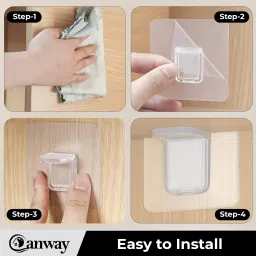 canway 6 Pieces L shape shelf clamp Adhesive Support Shelf Bracket Non-Perforated Wardrobe Partition Layer Fixed Paste Hook Shelf Support Bracket Adhesive Pegs Closet Cabinet Layered Partition Angle Support Clips Hook 6 image 5