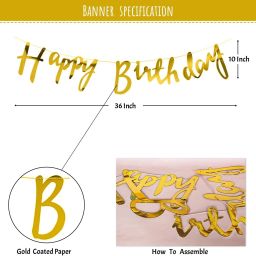 balloon and you Happy Birthday Decoration kit Set Combo with White Net & Led Light image 5