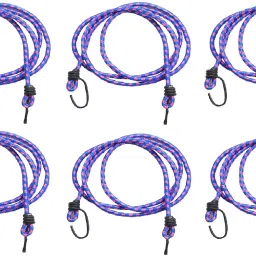 High Strength Elastic Rope For Hanging Clothes, Carrying Luggage etc Pack of 6pc Multicolor-16