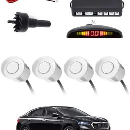 4White Parking Sensor With LED Display Increased Safety For Car-243 Universal 4 White Reverse Parking Sensor With LED Display For Cars-243 Parking Sensor-image-69