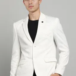 Men Self Design Single Breasted Casual Blazer-image-47
