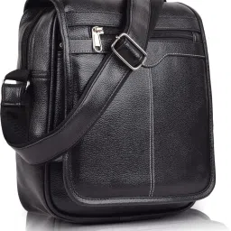 Black Men Sling Bag PU Synthetic Leather Men's Sling Bag Cross Body Travel Office Business messenger-image-86