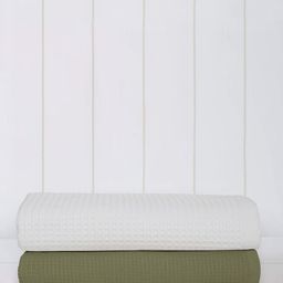 Mulberry Living White & Olive Green 2 Cotton 450 GSM Bath Towel-image-80