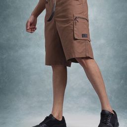 The Roadster Life Co. Men Relaxed Fit Pure Cotton Cargo Shorts with Buckle Closure-image-34