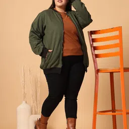 Rigo Plus Size Fleece Lightweight Open Front Jacket-16