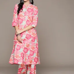 Readiprint Fashions Floral Printed Pure Cotton Kurta with Palazzos-picture-46