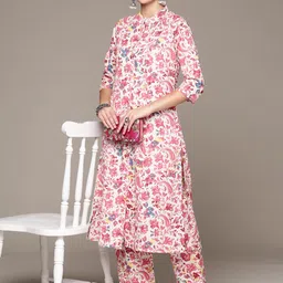 Readiprint Fashions Floral Printed Pure Cotton Kurta with Palazzos-picture-19