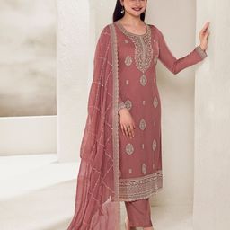 Seerat Ethnic Motifs Embroidered Regular Thread Work Kurta with Trousers & Dupatta-image-18