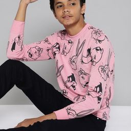 Kook N Keech Looney Tunes Teens Boys Pink & Black  Printed Sweatshirt-image-13