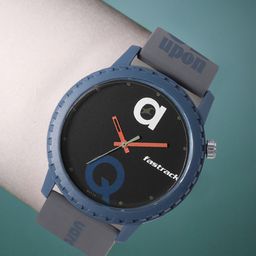 Fastrack Unisex Black Printed Dial & Grey Straps Tees Lockdown Analogue Watch 38039PP18W-11