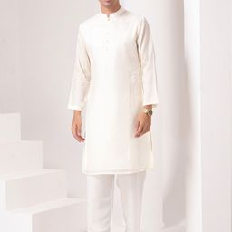 BARARA ETHNIC Men Solid Kurta with Trousers-image-10