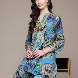 Readiprint Fashions Women Abstract Printed Cotton Straight Tunic & Trousers-picture-51