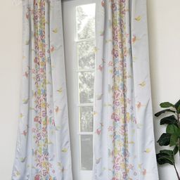 Tranquebar Home Pink & Yellow Floral Printed Black Out Window Curtain-image-57