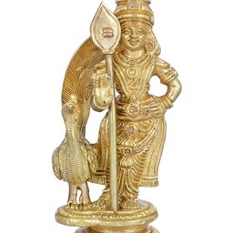 Exotic India Gold-Toned Kumara Karttikeya Murugan Swamy Showpieces-picture-35