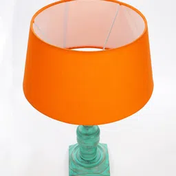 Homesake Orange & Green Contemporary Handcrafted Bedside Standard Table Lamp with Shade image 5