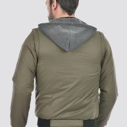 Lawman pg3 Men Reversible Crop Open Front Jacket with Patchwork image 5