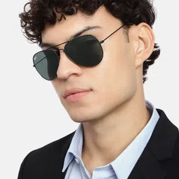 RESIST EYEWEAR Unisex Black Lens & Black Aviator Sunglasses with UV Protected Lens-7
