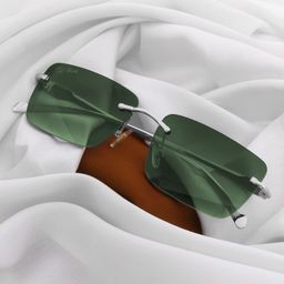 Ted Smith Women Green Lens & Silver-Toned Square Sunglasses with UV Protected Lens-image-31