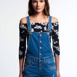 Distressed Denim Dungaree Shorts-picture-19