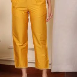 Women Straight Fit Pants with Embroidered Hemline-image-47