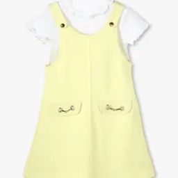 kg frendz Girls Plaited Knit Dungaree with T-Shirt-picture-22